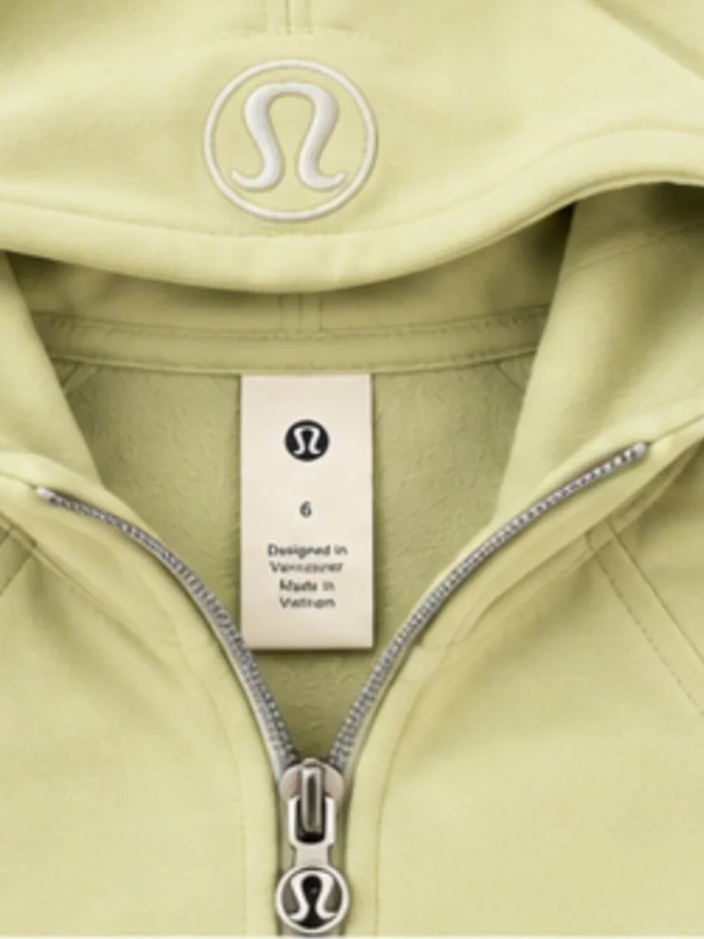 lululemon Scuba Hoodie Pale Celery Green Full Zip, Size XS/S